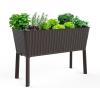 imageKeter Splendor 317 Gallon Raised Garden Bed with Self Watering Planter Box and Drainage PlugPerfect for Growing Fresh Vegetables Flowers and Herbs BrownBrown