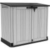 imageKeter StoreItOut Prime 43 x 37 ft Outdoor Resin Storage Shed with Easy Lift Hinges Perfect for Yard Tools Pool Floats and Garden Accessories BlackGray