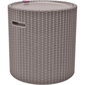 imageKETER Cool Side Table Cooler 3 in 1 Outdoor Patio Table and Ice Chest Storage Ideal Hot Tub Table Decor and Outdoor Patio Bar Portable Bar Misty BlueTaupe