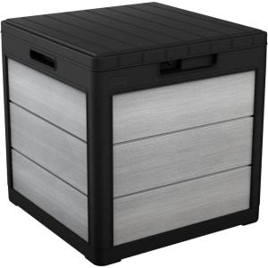 imageKeter Denali 200 Gallon Resin Large Deck Box with Double Wall 20mm Panels  Paintable and DrillableOrganization and Storage for Patio Furniture and Outdoor Items Grey ampamp Black30 Gallons