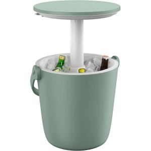 imageKeter Go Bar 42 Gallon Portable Beer and Wine Cooler with Handle and Pop Up Outdoor Table Perfect for Your Patio Picnic and Beach Accessories GraphiteGreen