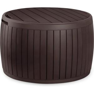 imageKeter Outdoor Storage Deck Box 37 Gallon Waterproof Patio Table Bin Circa BrownBrown